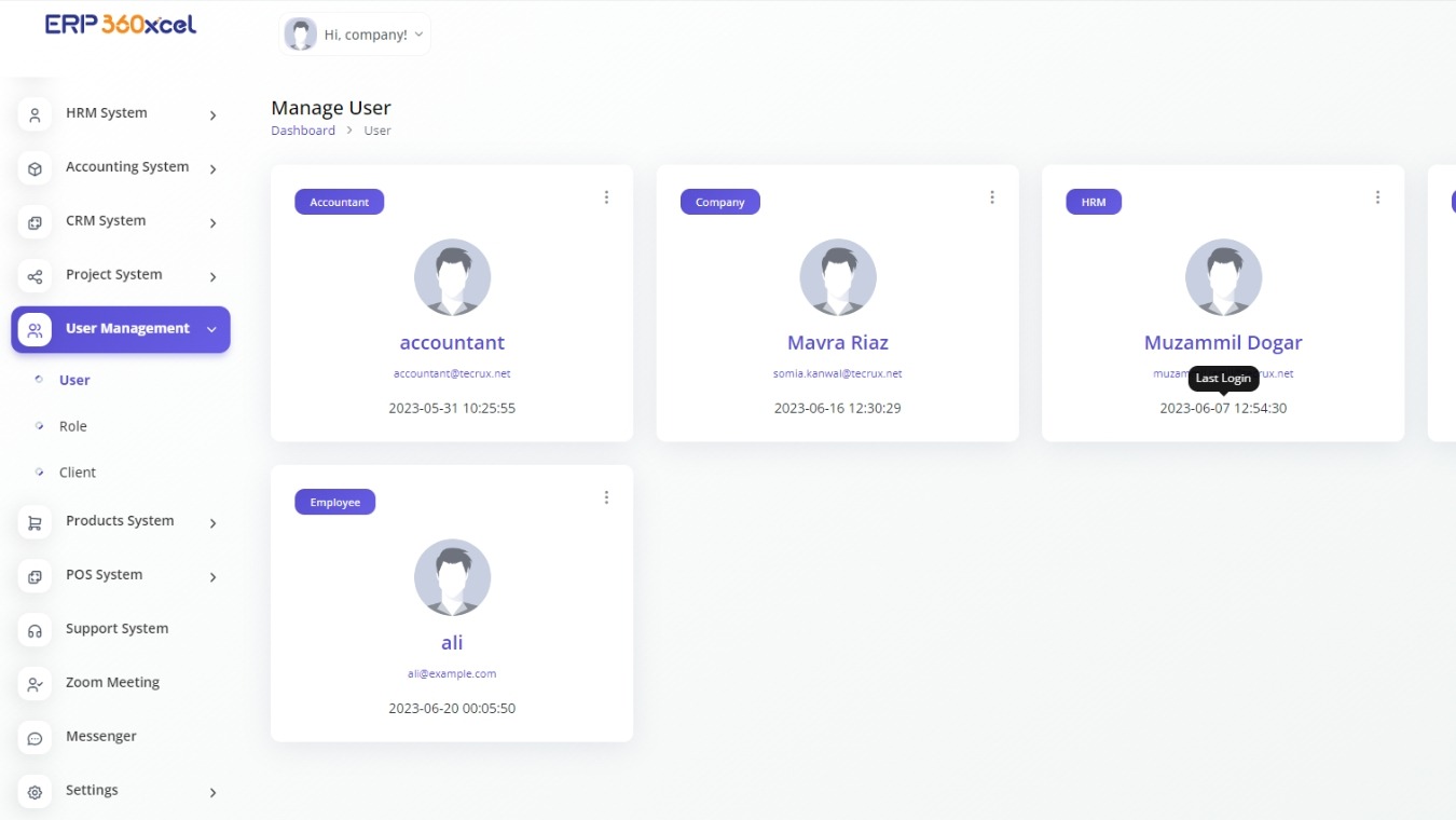 User Management and Role Assignment System with Client Management Features